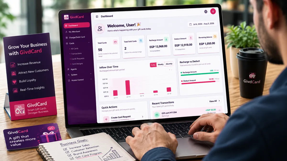 Business owner managing digital gift cards with GivdCard